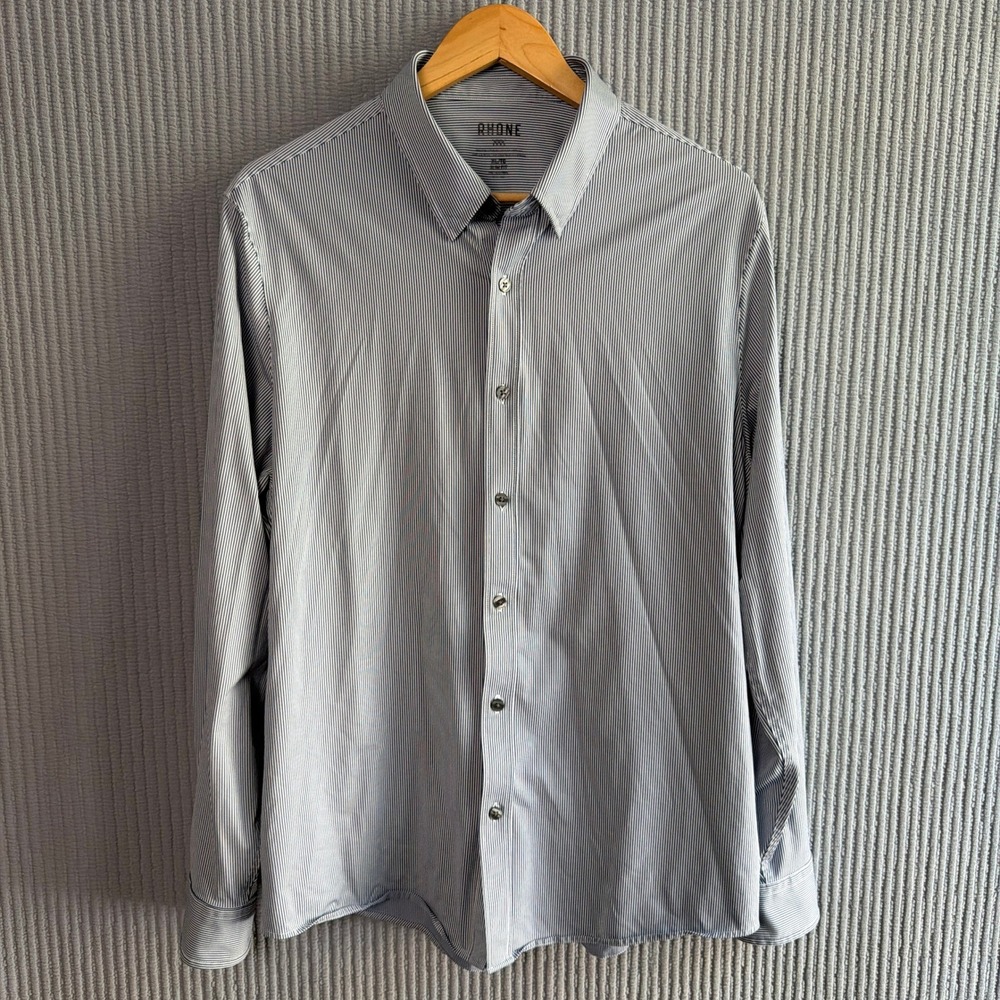 Rhone Commuter Shirt Business XL Blue Slim Fit Button Down Office Classic